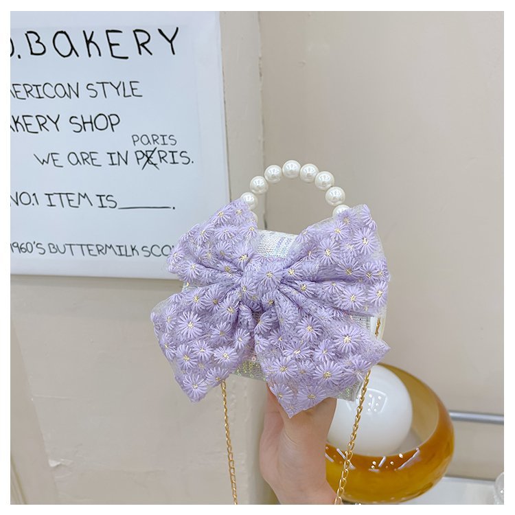 可爱女童斜挎包小香风时尚儿童手提斜背包包公主淑女珍珠包单肩包详情26