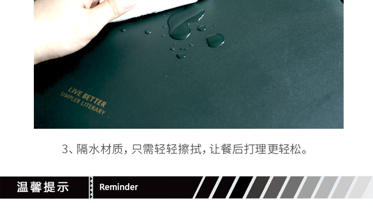 European-style leather placemats, InS-style waterproof, oil-proof and heat-insulating table MATS, triangular steak pu placemats, bowl and cup MATS pic 13