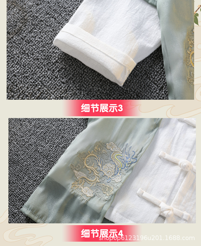 国潮儿童汉服男中国风古装六一儿童合唱服表演服国学服男女童演出服夏详情10