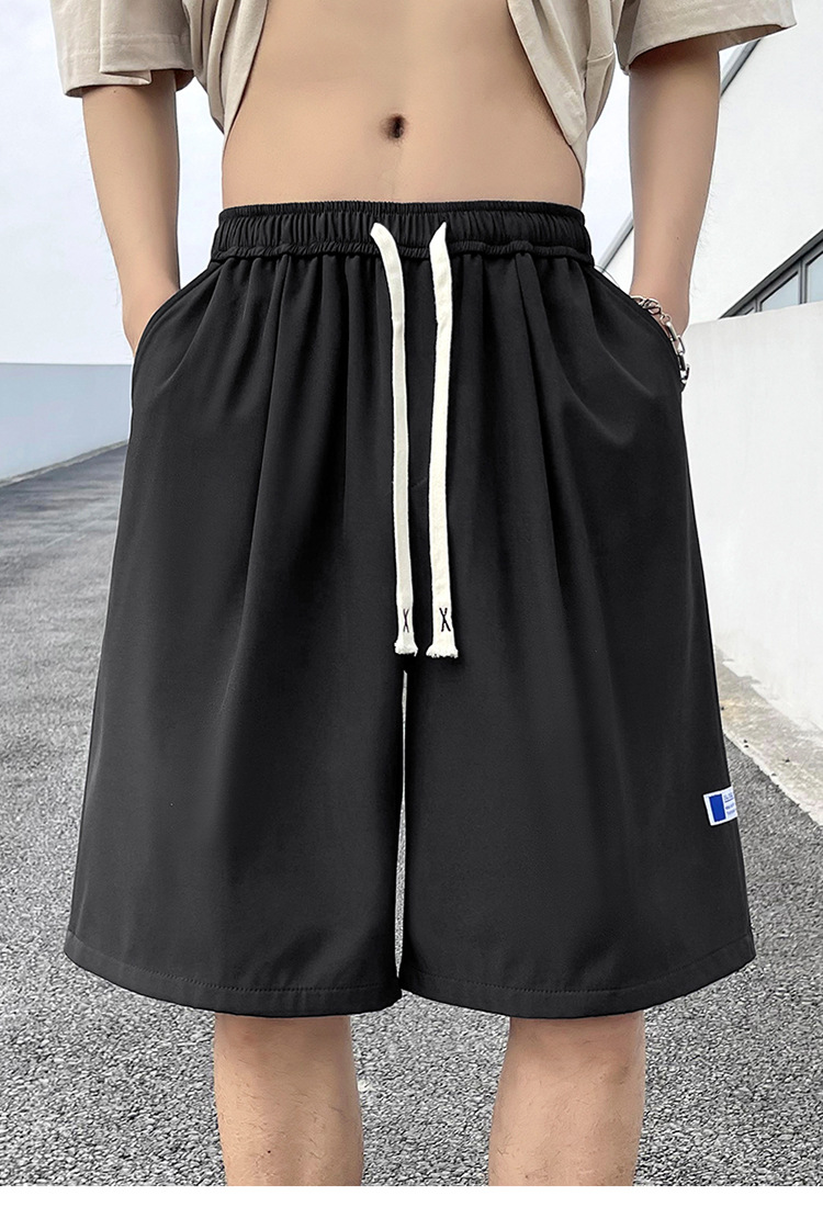 Ice silk shorts for men, summer thin basketball sports, quick-drying beach mid-length pants, loose workwear, casual 5-inch pants pic 15