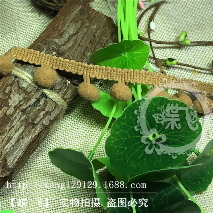 35个色现货供应1.3cm中直角毛球花边服装辅料三角球DIY手工花边辅料毛球详情50