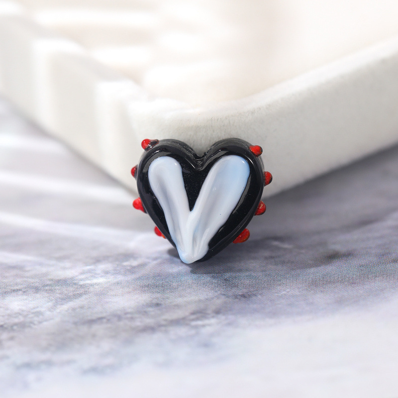 晗钰缘 爱心手绘兔耳朵点点琉璃珠子diy耳饰手链项链饰品材料批发详情10