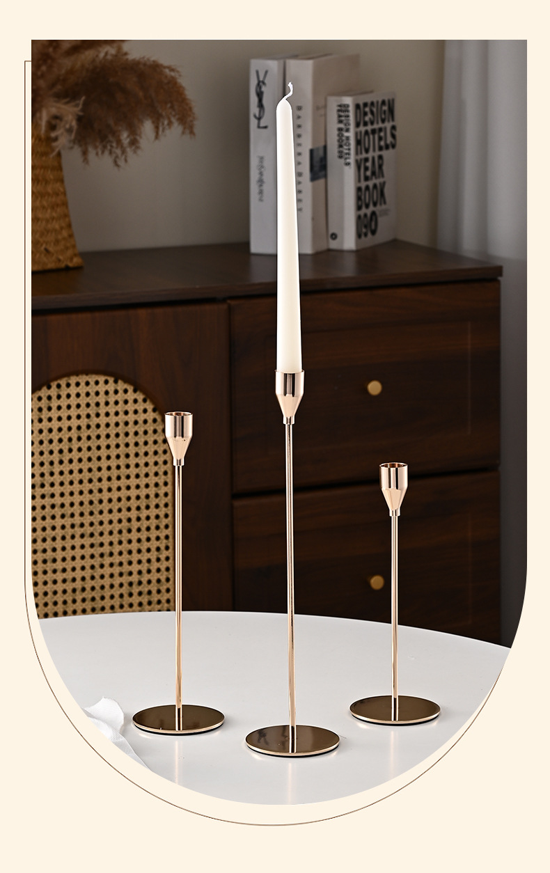 Iron candlestick base, candle stand decoration, high-end candlelight dinner, wedding small decoration, retro candlestick cup, empty cup pic 8