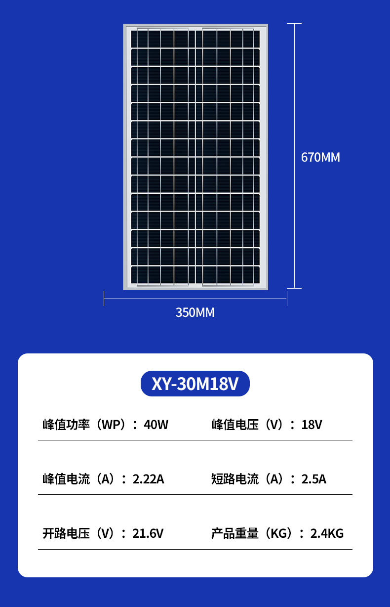 Solar panels: 20W-500W aluminum frame monocrystalline and polycrystalline photovoltaic power generation panels, household 12V - 36V solar panels pic 7