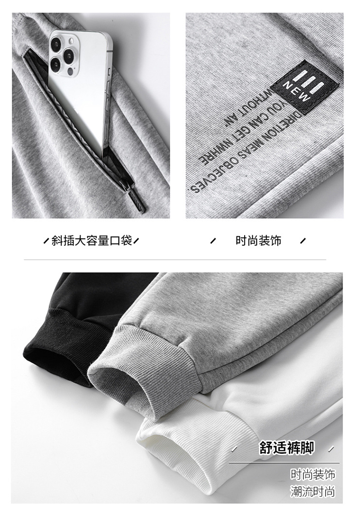 束脚运动裤男潮牌ins青少年男士重磅卫裤春夏季宽松棉质休闲裤子详情5