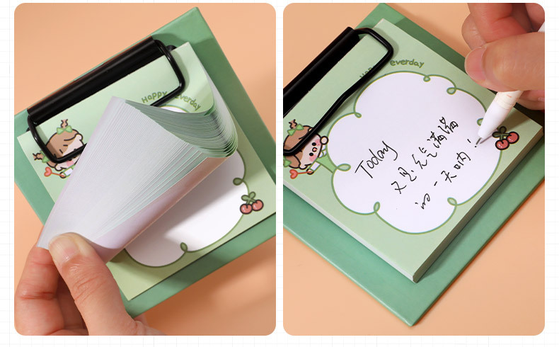 卡通板夹便签本韩国ins少女心可爱备忘便利贴创意个性学生便签夹详情5