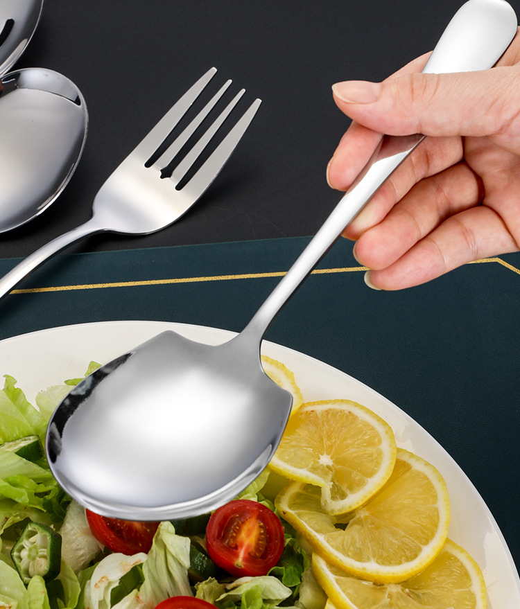 Stainless steel tableware, public spoons, household thickened long-handled serving spoons, restaurant buffet serving spoons, large serving spoons, hotel pic 10