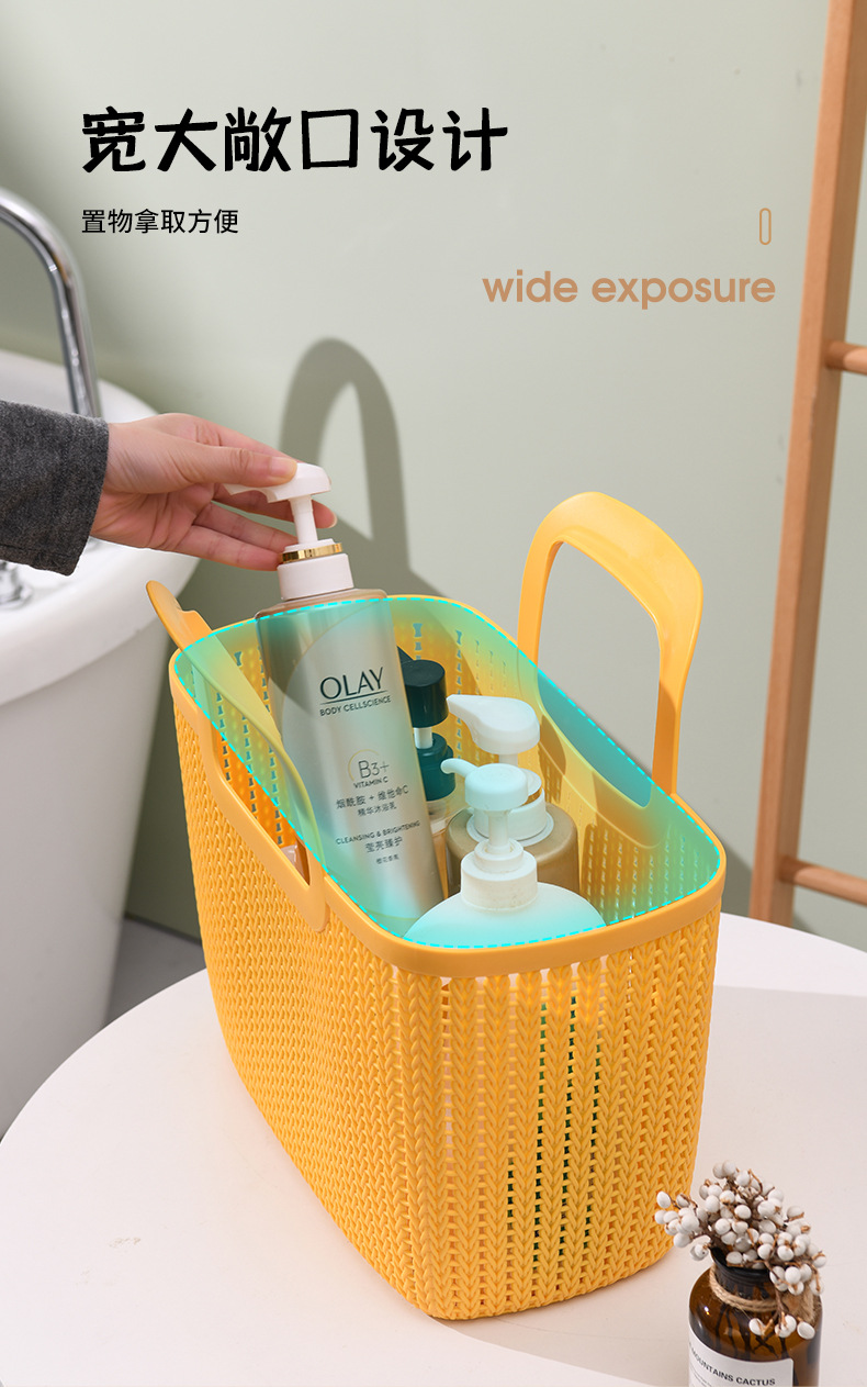 W15-2224 soft material hand-held storage basket, large plastic unbreakable, home fruit and vegetable storage basket, kitchen storage basket pic 4