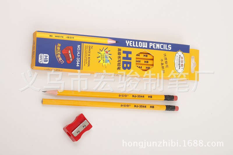 厂家直销小松树学生铅笔办公款hb12支盒装现货批发不断芯详情10