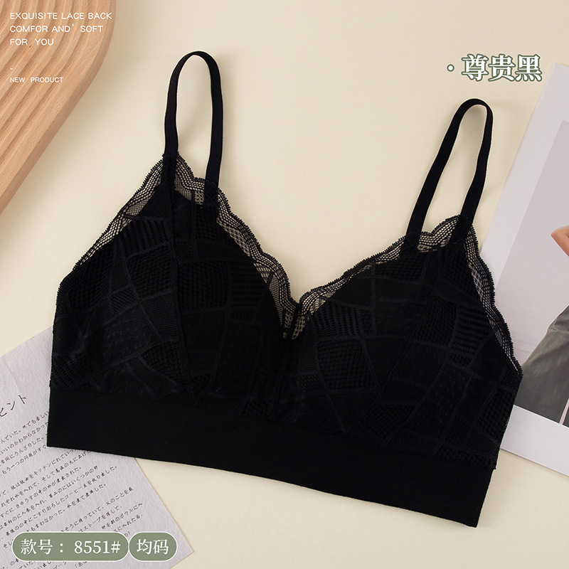 高品质新款翠花蕾丝背心托胸固定杯内衣收副乳田园风少女无缝裹胸详情21