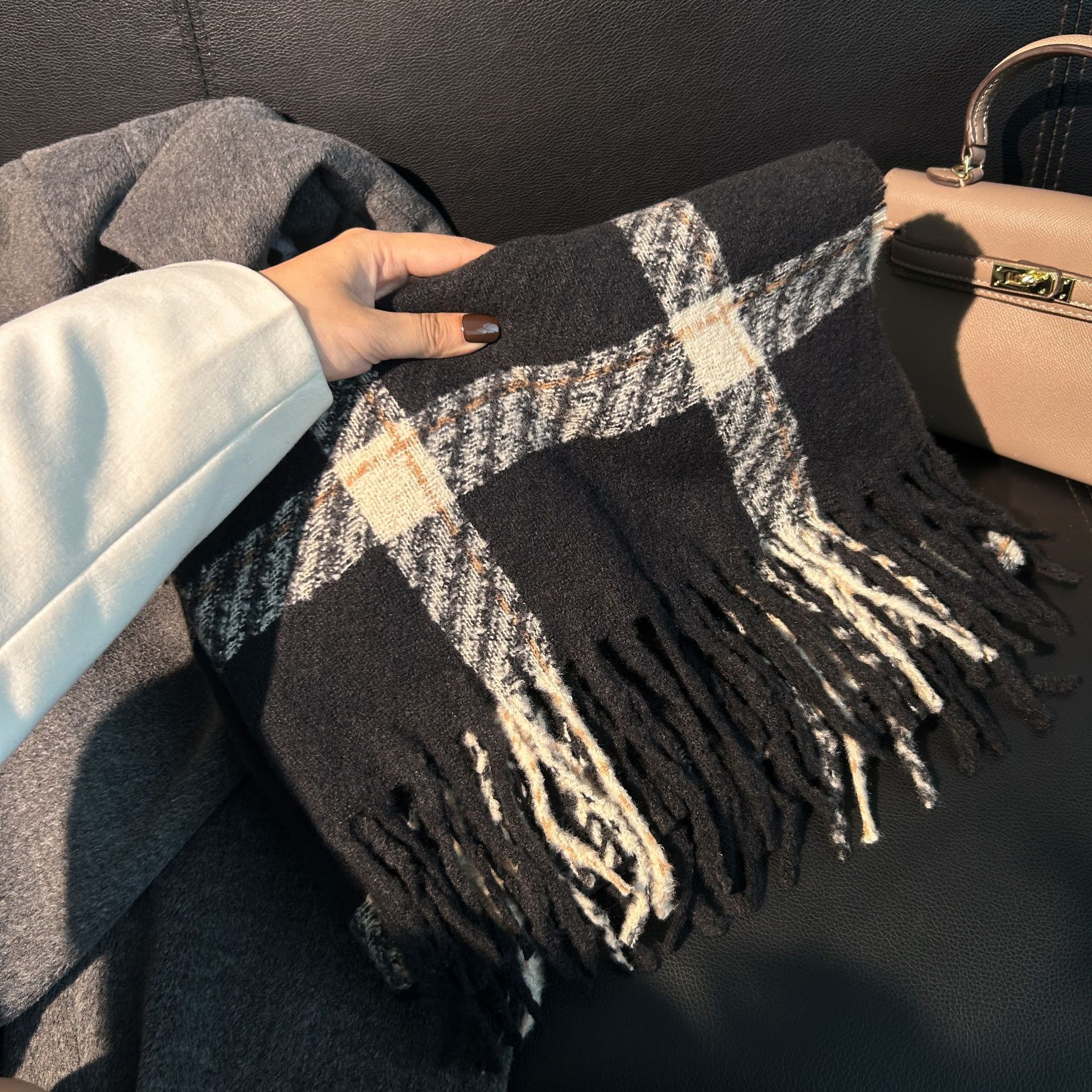 格子围巾女秋冬新款百搭保暖围脖披肩围巾 韩版情侣围巾冬天爆款详情28