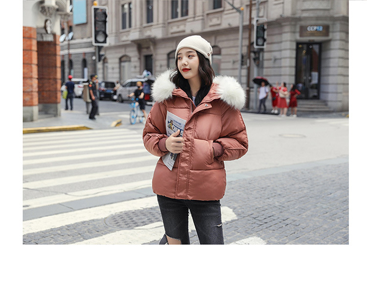 New winter cotton-padded jacket, thickened cotton-padded jacket, down cotton-padded jacket for women, short Korean-style fitted hooded bread jacket pic 14
