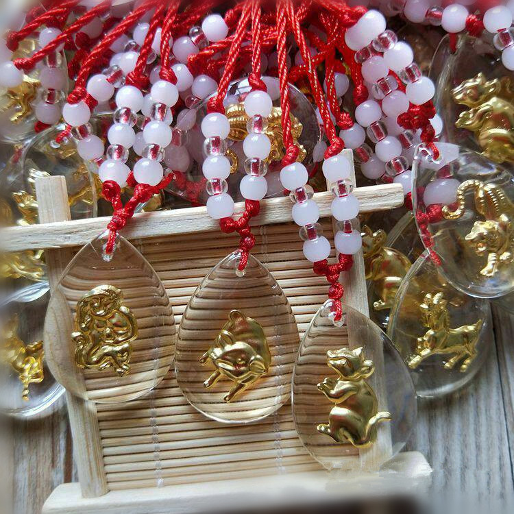 Golden zodiac pendant, crystal pendant, zodiac pendant, red string pendant, crystal necklace, jewelry pendant pic 7