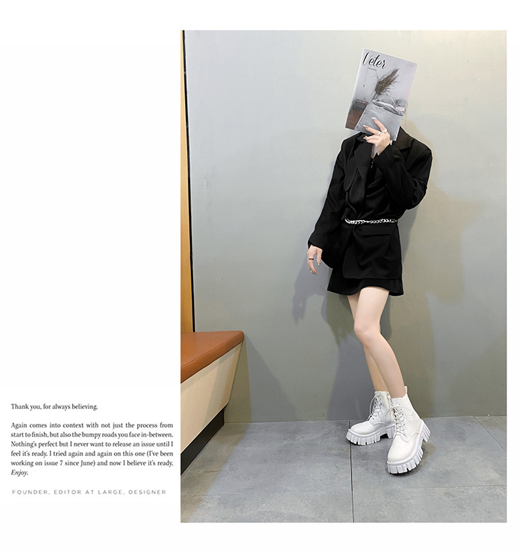 2022秋冬新款女式皮靴松糕底系带短靴女欧美大码女靴马丁靴女批外详情12