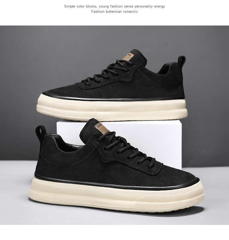 男鞋2024新款秋季复古休闲工作上班鞋子韩版百搭男士运动板鞋大码详情25