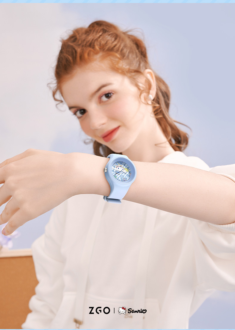 三丽鸥玉桂狗儿童手表学生款中小学生腕表可爱卡通硅胶儿童手表详情12