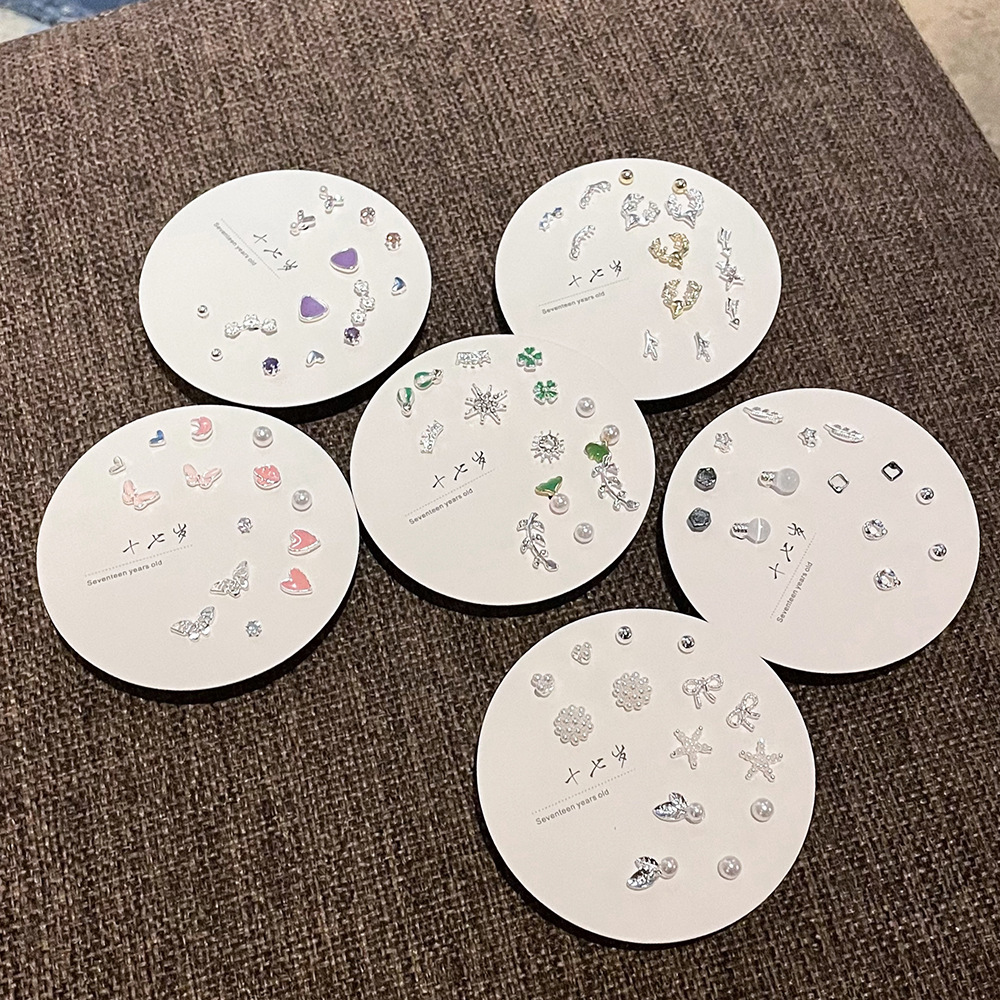 Exquisite and compact one-week stud set of earrings, 2023 new trendy and simple S925 earrings for women pic 47