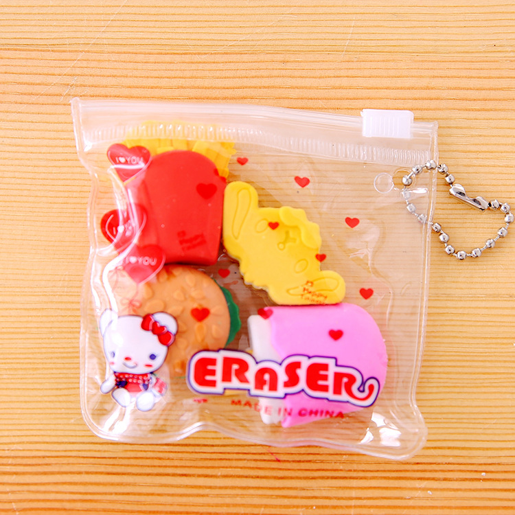 Zipper bag animal fruit cake, Christmas eraser, student prize, student eraser wholesale pic 10