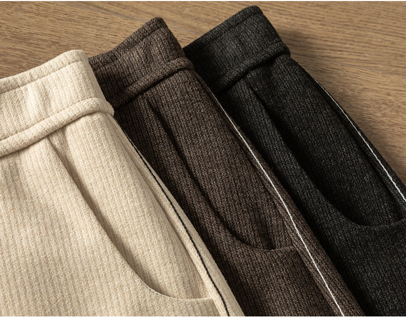 如果醋酸休闲裤女秋冬加厚美拉德宽松现货针织小个子镰刀裤23121详情22