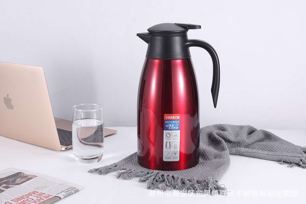 304不锈钢真空保温壶欧式家用热水壶咖啡壶2L商用礼品可印LOGO详情16
