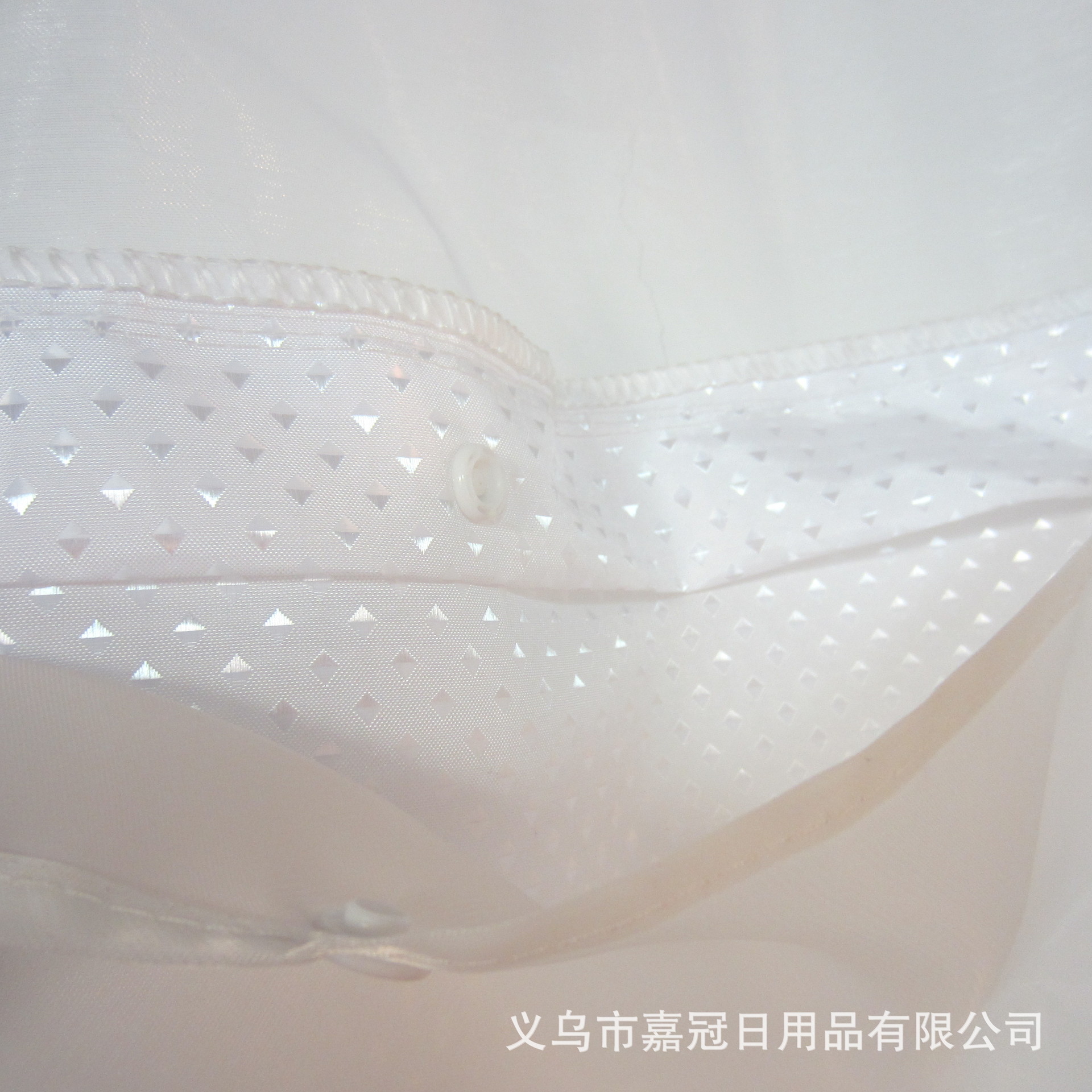 Custom-made polyester Waffle large ring solid color bath curtain with double-layer inner lining, detachable and washable pic 5