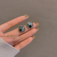 韩国高级感流苏长款耳坠女轻奢大气花朵锆石耳环S925银针耳饰批发详情5