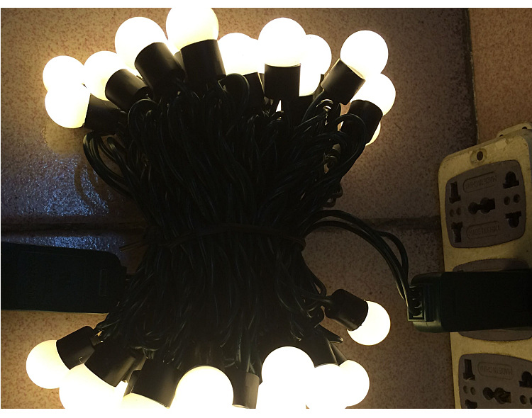 Factory direct sales of led small round ball light strings, outdoor spherical RGB seven-color light strings, decorative light strings, Halloween lights pic 6