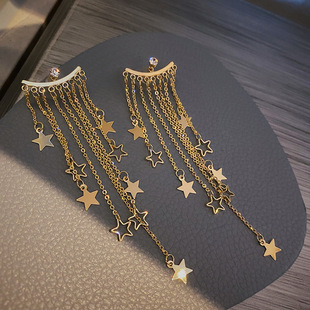 Zircon leaf earrings, long and elegant, versatile earrings S925, exquisite earrings design sense, beautiful stud earrings for women B460 pic 7