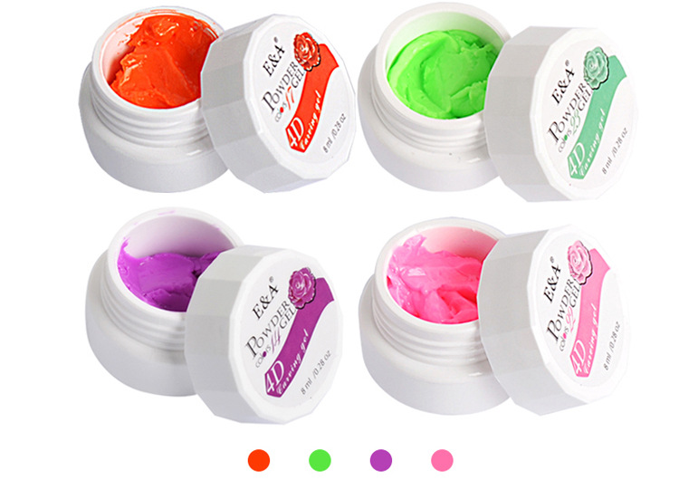 E&A 4D Stereoscopic Phototherapy Nail Art Carved Clay Carved Flower Glue 24-color exclusive for export pic 15