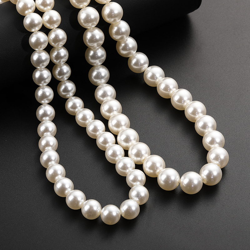 In-stock diy straight-hole water-polished loose beads ABS high-gloss 3-16mm imitation pearl jewelry accessories string beads connection beads pic 129