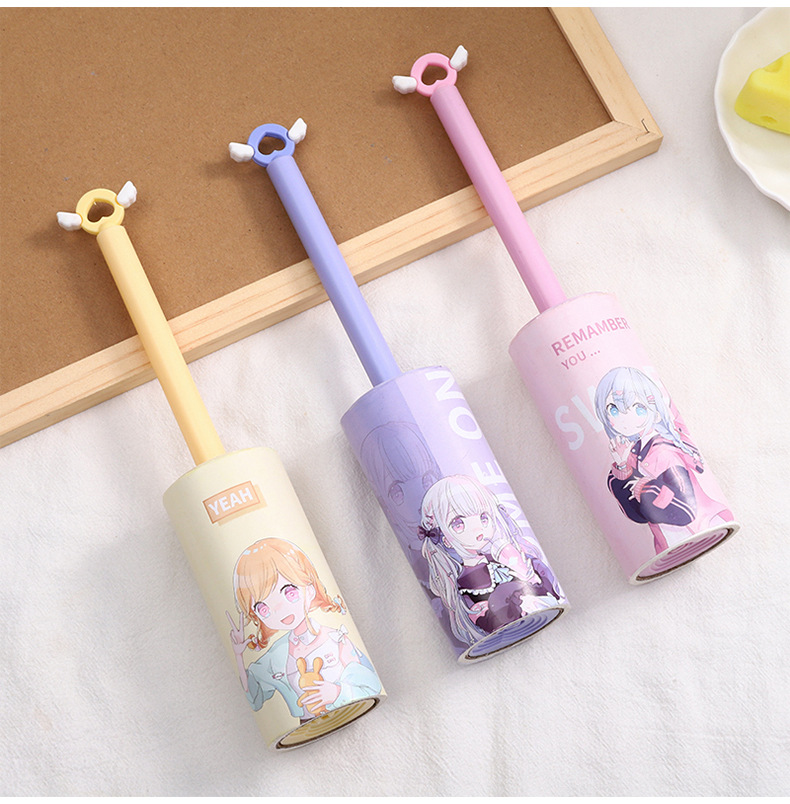 Cartoon Japanese-style girl hair remover 50, tear off the cute girl heart hair remover, brush clothes, pet hair, hair remover roller pic 9