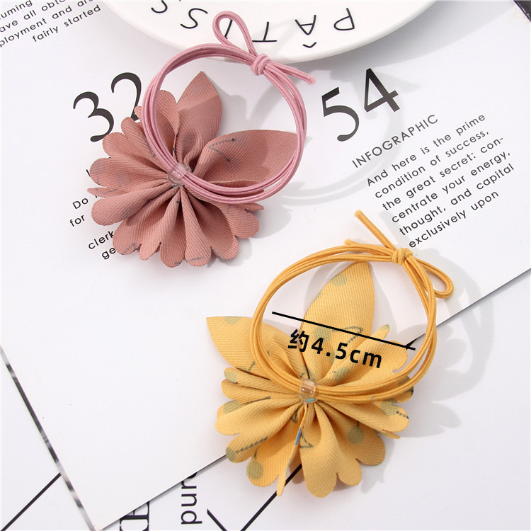 New Korean-style fresh and elastic hair bands, hair ties, fabric, butterfly flower hair ties, hair accessories, knotted leather covers for women wholesale pic 5