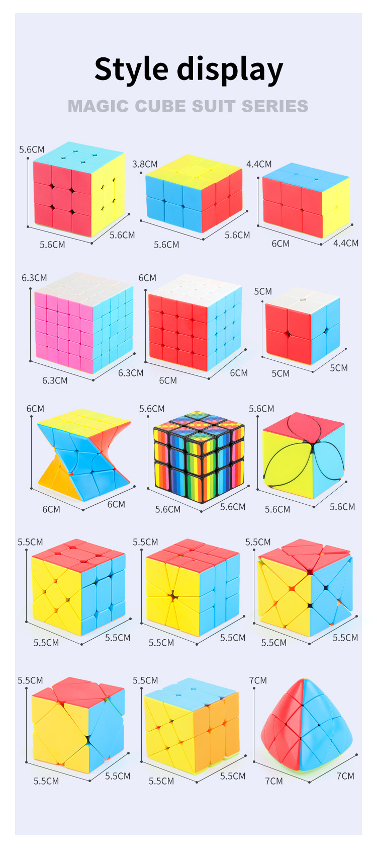 Pan xin con resorte tornillo suave rotación cubo mágico de tres órdenes color real orden positiva cubo mágico en forma de juguete caja de regalo estilo set pic 20