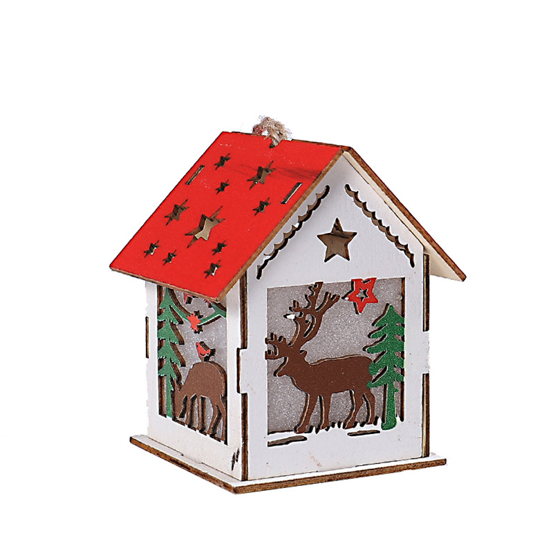 圣诞老人发光雪房子小木屋客厅装饰圣诞装饰挂饰diy礼物橱窗摆件详情8