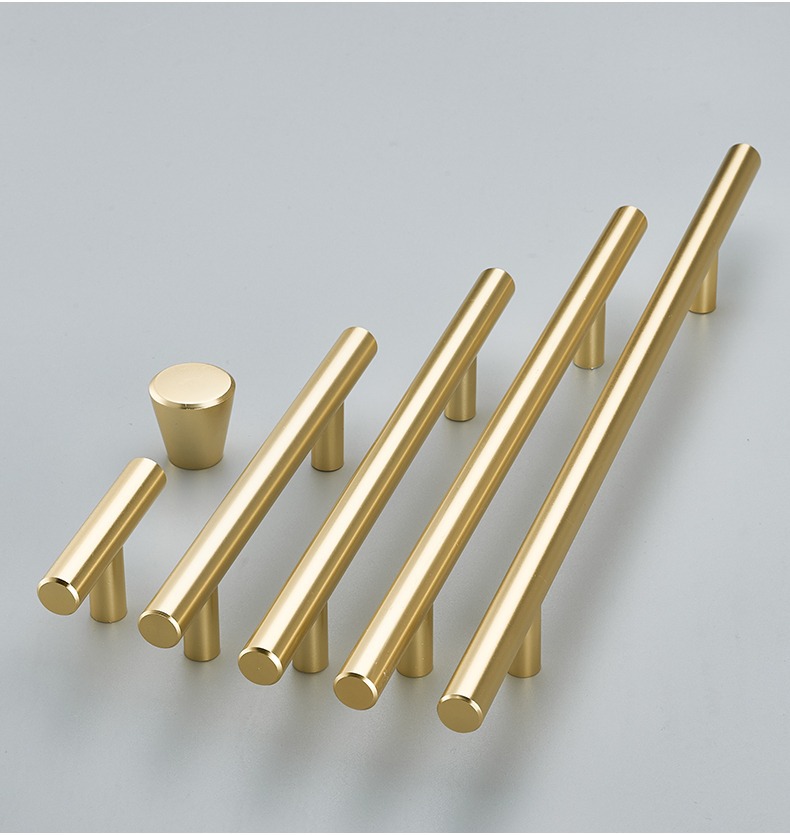 厂家批发轻奢哑黑金色抽屉橱柜衣柜门拉手柜门铝合金简约门把手详情23