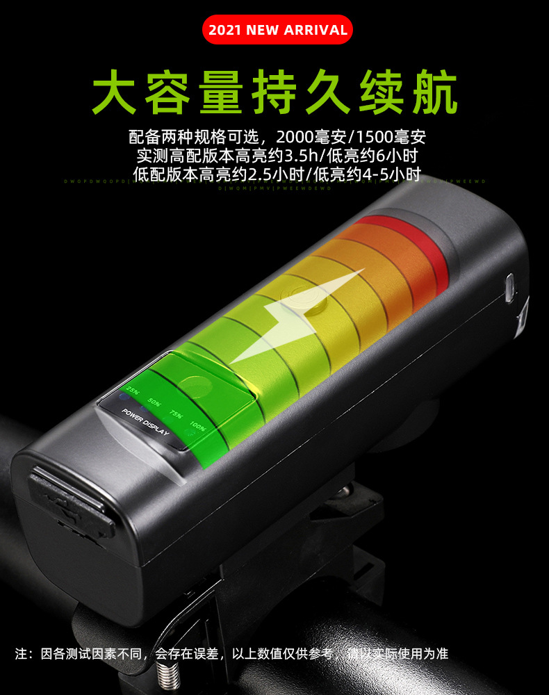 New cross-border bicycle lights, riding equipment, charging headlights, powerful flashlights, horns, night riding mountain bike lights pic 20