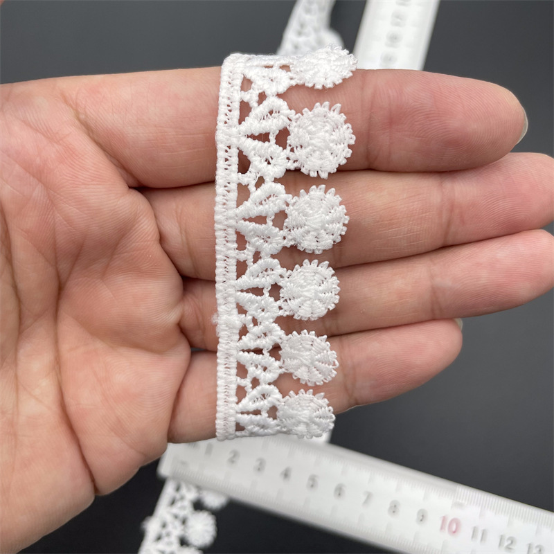 New Lolita embroidery water-soluble lace, milk silk single-sided small flower wave lace, lace with barcode pic 89