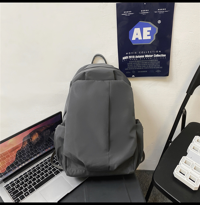 书包男大学生ins潮酷休闲简约大容量双肩包初中生高中生旅行背包详情40