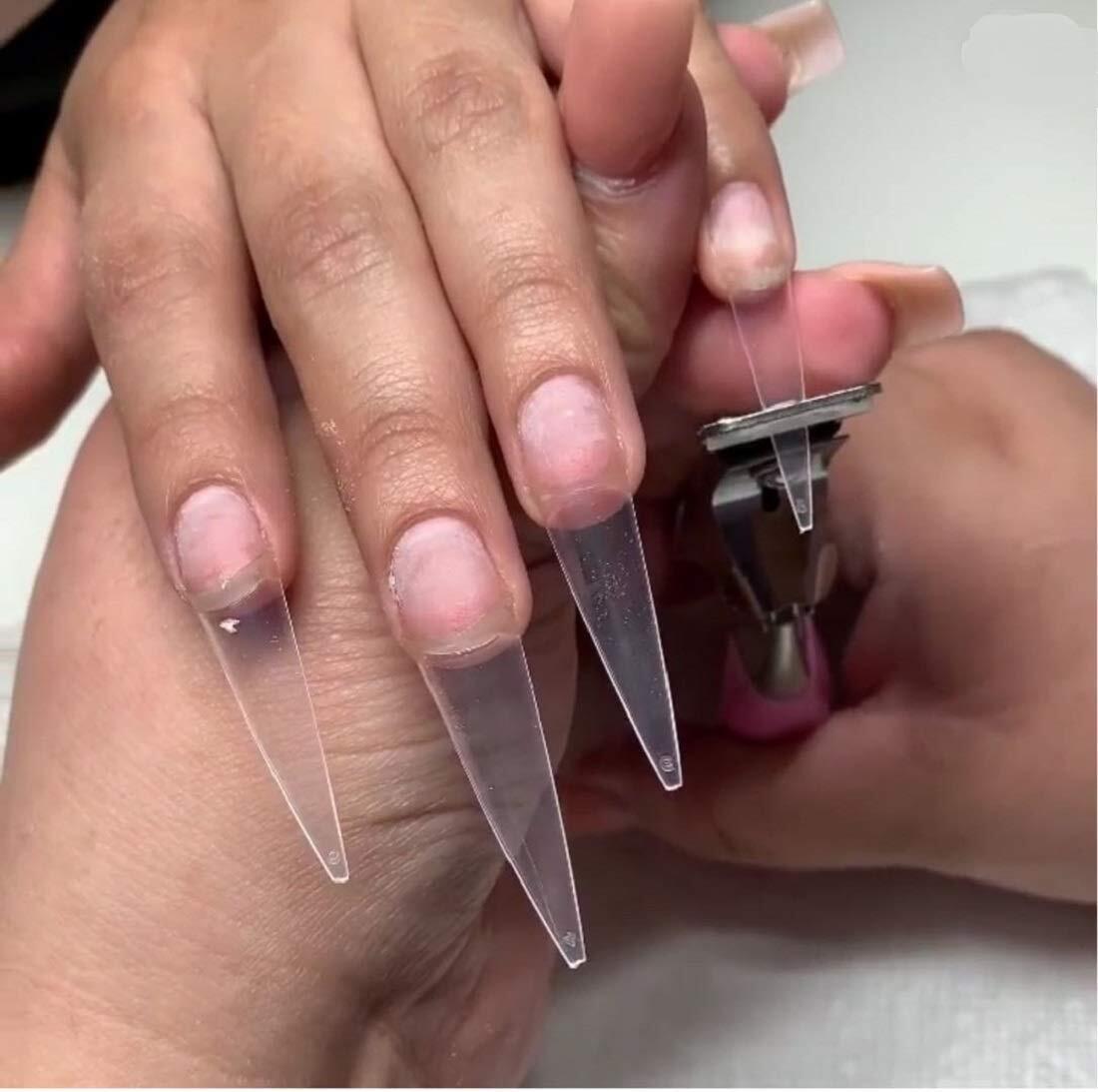 500片袋装假指甲沙龙甲长尖甲透明欧美跨境新款指甲详情11