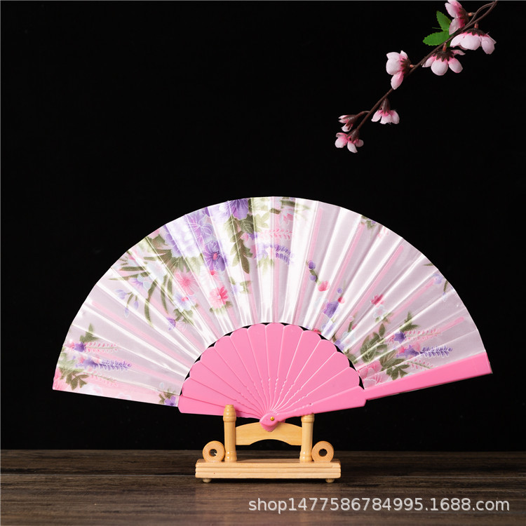 中国风龙骨扇舞蹈扇婚礼扇西班牙扇子女士扇 折扇广告扇子绸布扇详情12
