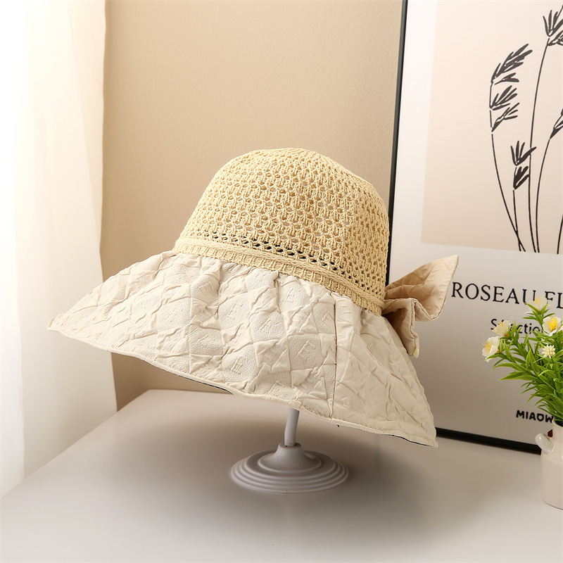 夏季帽子黑胶大沿草帽透气防紫外线可折叠户外出行遮阳防晒帽详情3