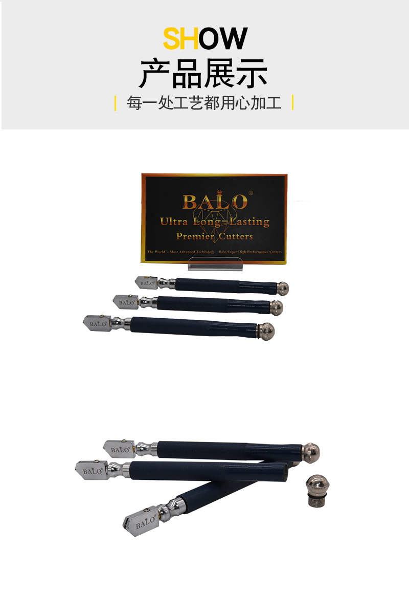 Oil-injected glass push knife, diamond sand roller glass knife, tile glass cutting knife, tool diamond glass knife pic 7