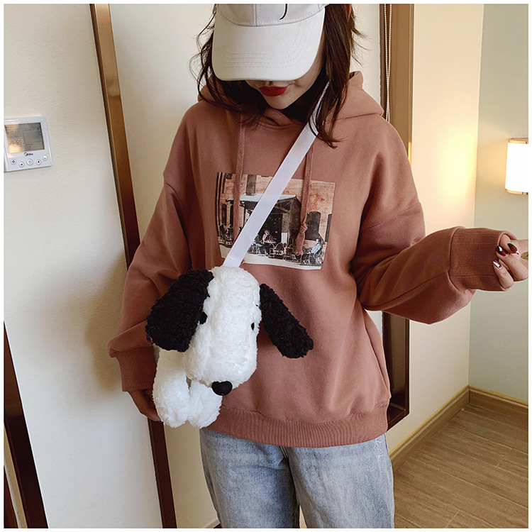 创意狗狗公仔玩偶毛绒包包女斜挎包 韩版ins少女心毛毛可爱卡通包详情14