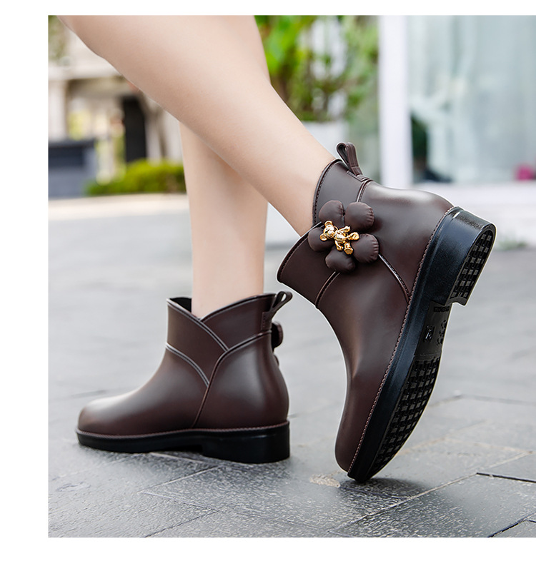 春秋日系时尚雨鞋女短筒雨靴水鞋低帮水靴防滑洗车买菜厨房鞋胶鞋详情9