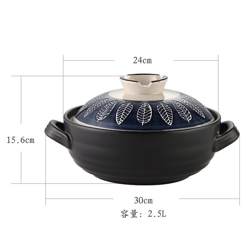 Wide-mouthed clay pot Japanese-style hand-painted home coarse earthenware stewing pot heat-resistant ceramic 煲仔饭 open flame small earthenware pot for one person pic 25