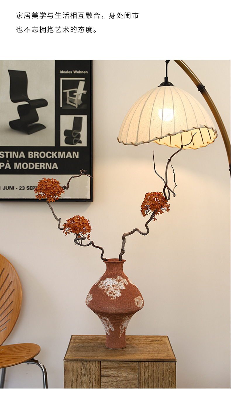 Wabi-sabi Zen-inspired ceramic vases, Japanese retro art flower arrangement wine cups, new Chinese-style tea room, entrance hall ornaments, and homestay decorations pic 8
