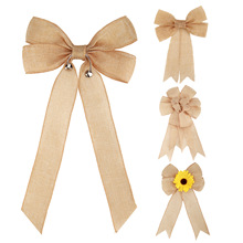 美丝源直销亚玛逊红黑格子蝴蝶结圣诞part装饰丝带格子蝴蝶结详情7