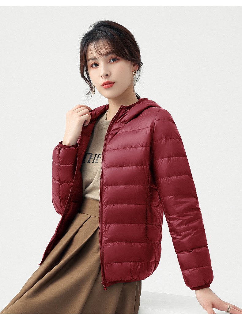 Japón U home el mismo estilo otoño invierno con capucha abajo mujer 90 pato blanco abajo ligero cálido casual versátil abrigos hombres pic 24