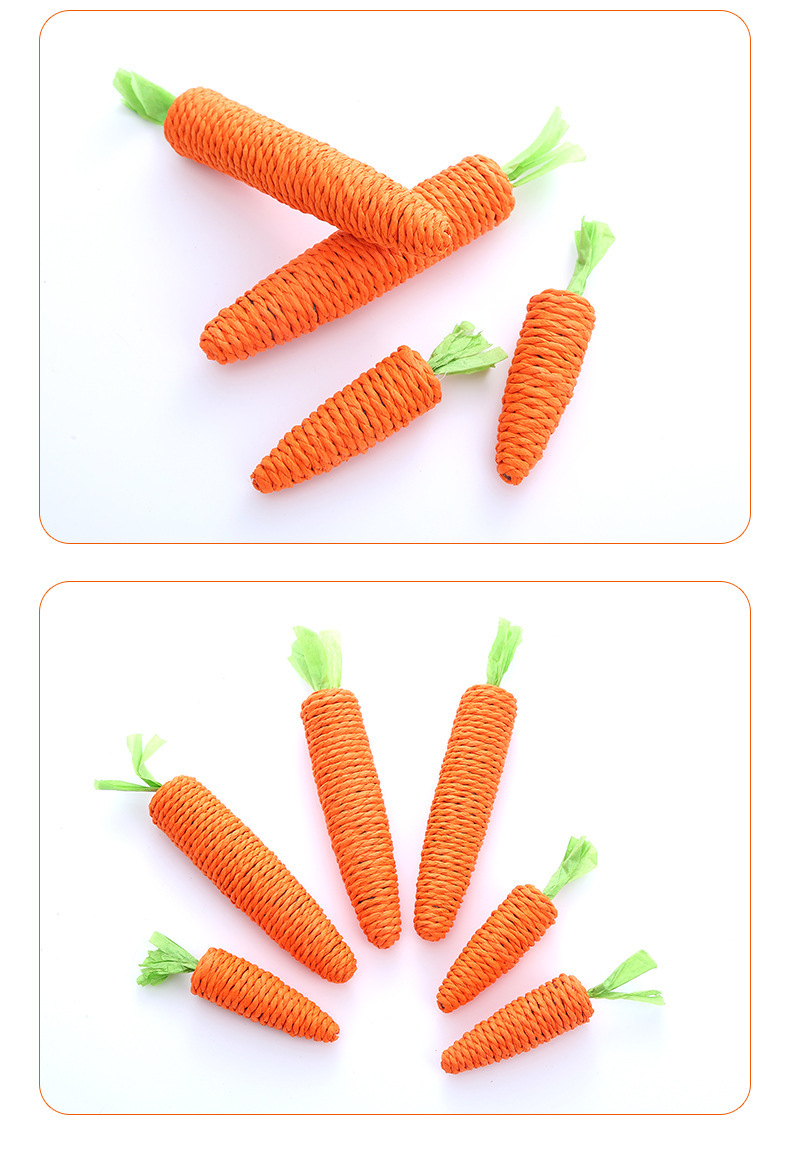 Cute pet toys, paper ropes, carrots, interactive and vocal cat toys, durable and creative pet cat gnawing toys pic 7