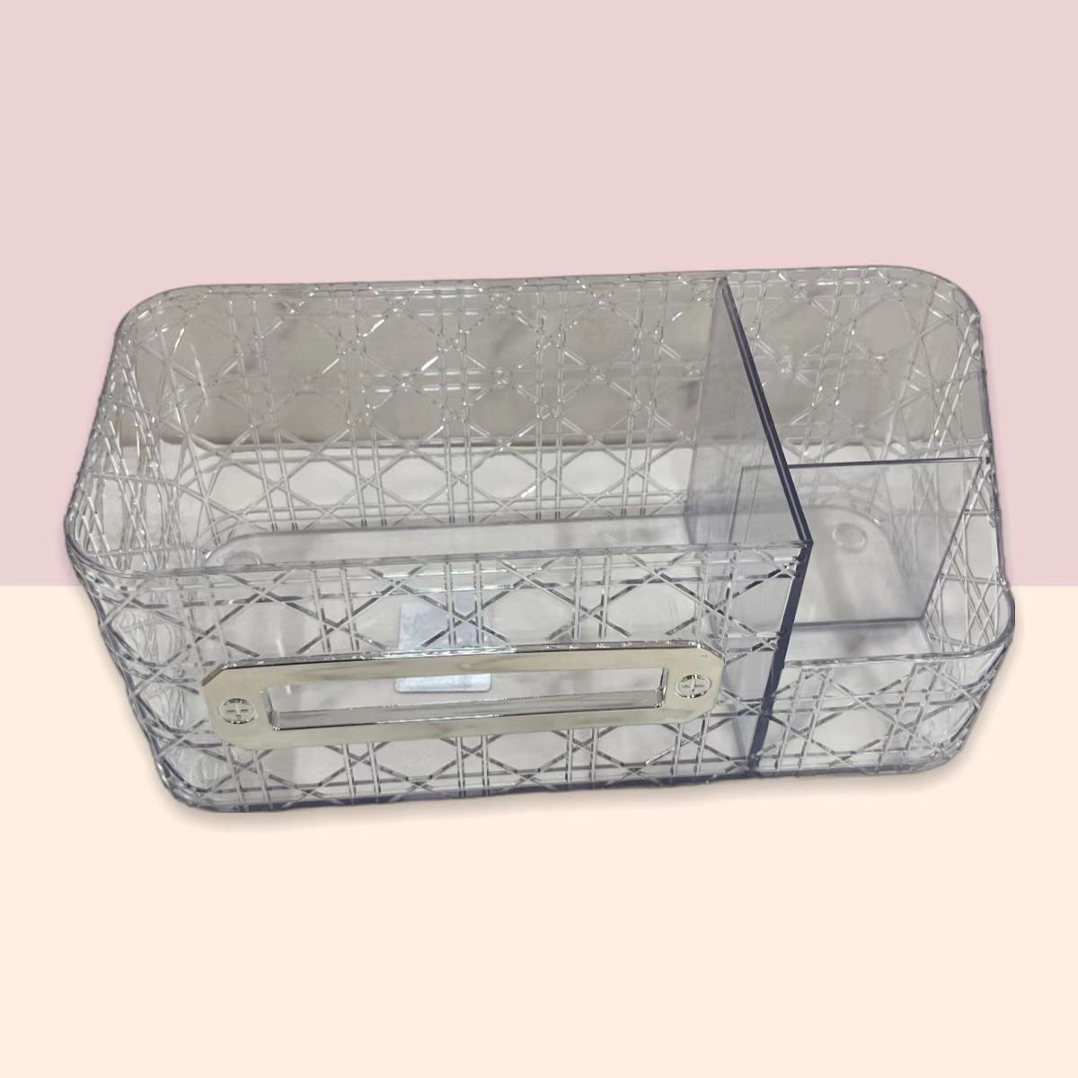 New product rattan grid pattern multi-functional tissue box in stock, light luxury home, hotel desktop tissue box storage box pic 6